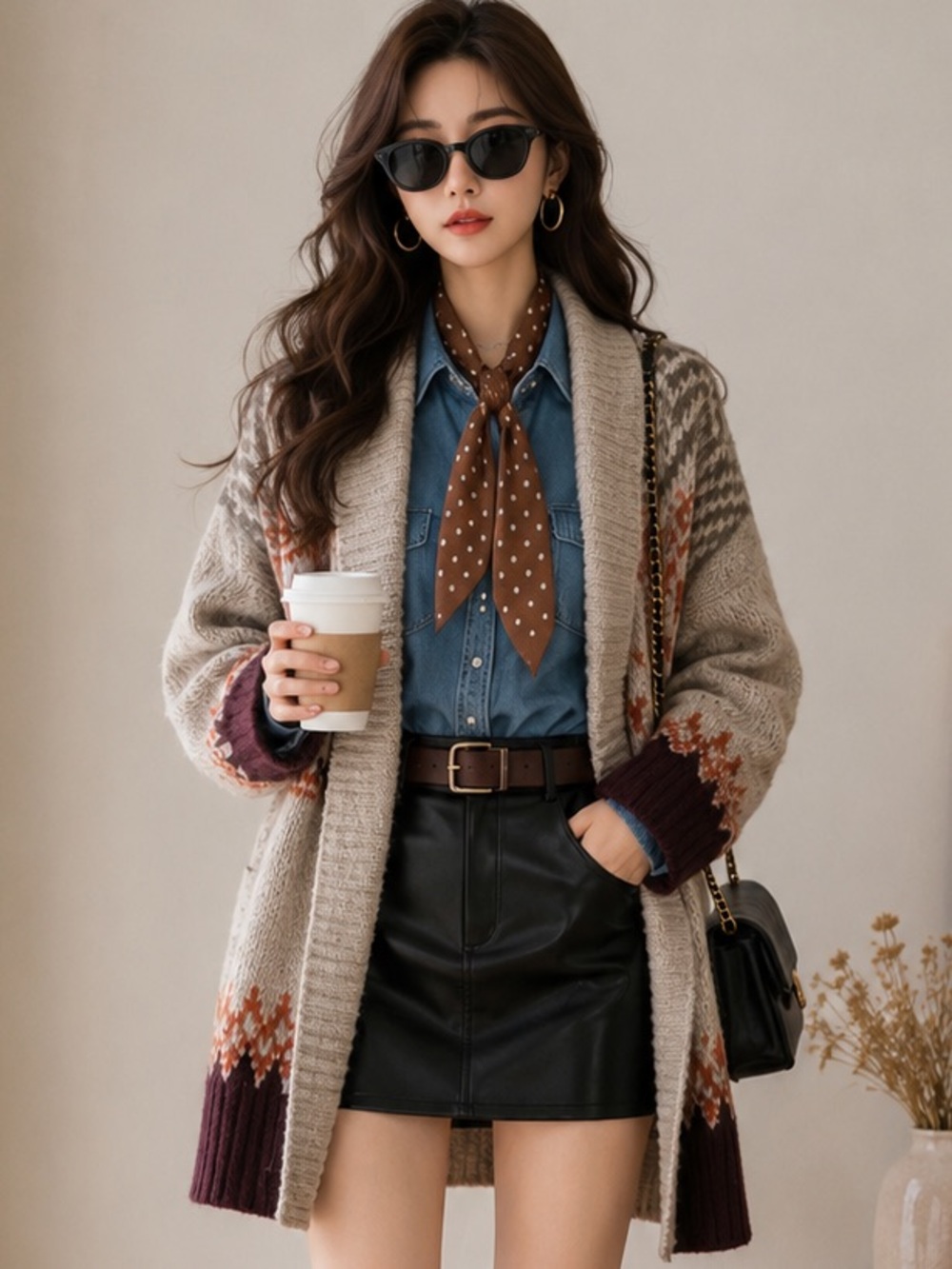 Abercrombie & Fitch Women’s Fair Isle Shawl Collar Knit Cardigan Size M